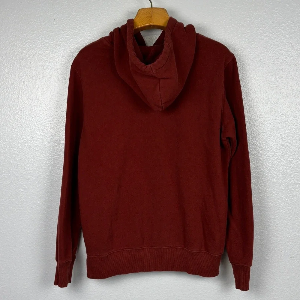 The North Face Bear Graphic Hoodie Mens M Rust Red Pullover Sweatshirt